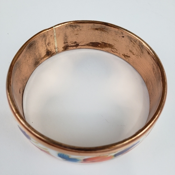 COPPER Handmade Bangle Statement Bracelet Butterfly Floral Bracelet - Picture 10 of 12